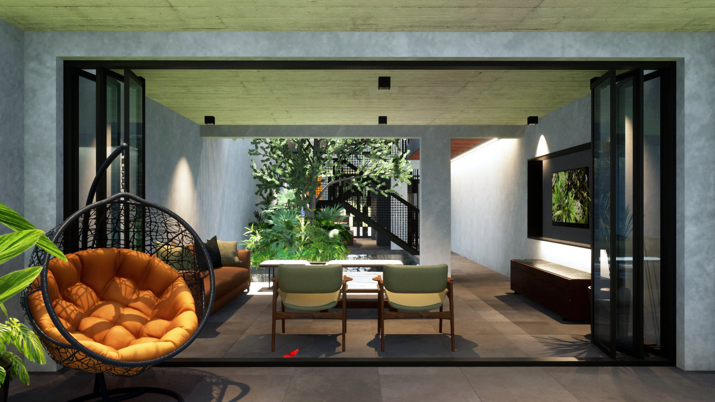 3 Bedroom Rustic Courtyard House