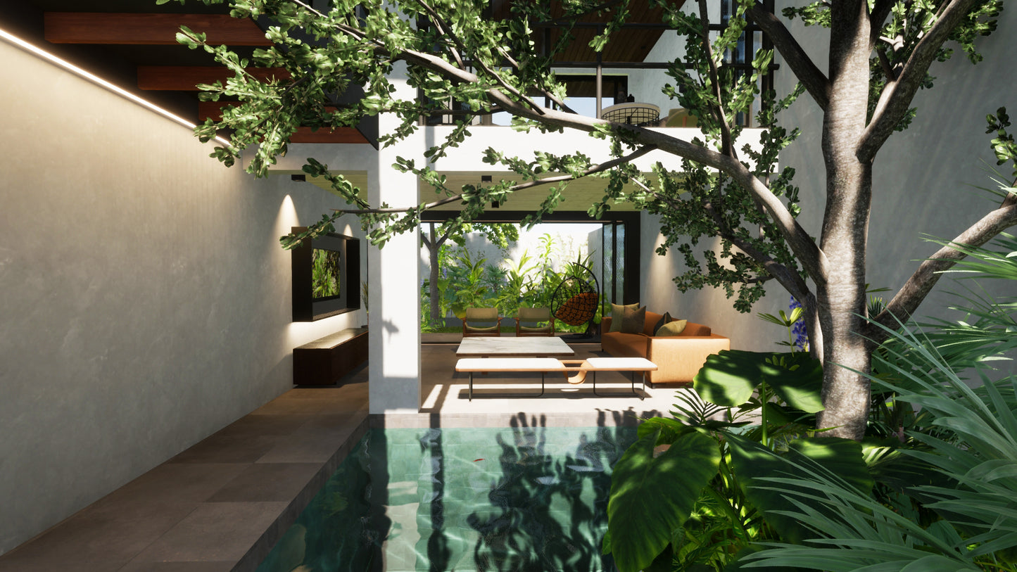 3 Bedroom Rustic Courtyard House