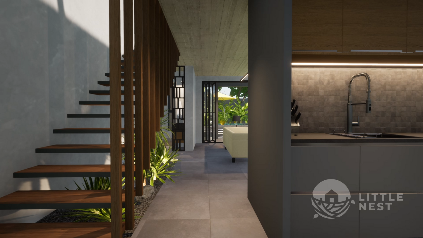 3 Bedroom Narrow Modern Town-House
