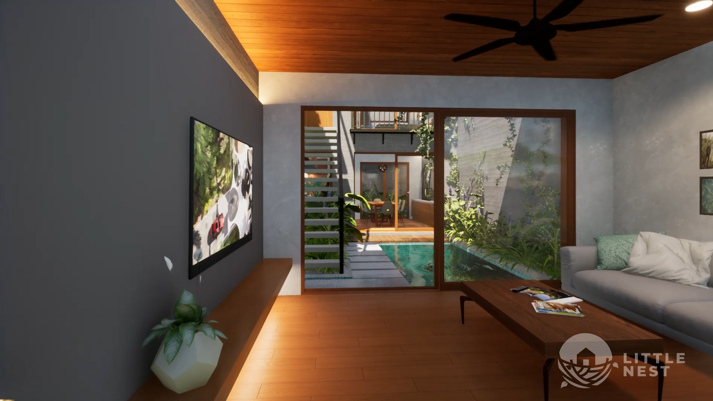 4 Bedroom Narrow Courtyard House