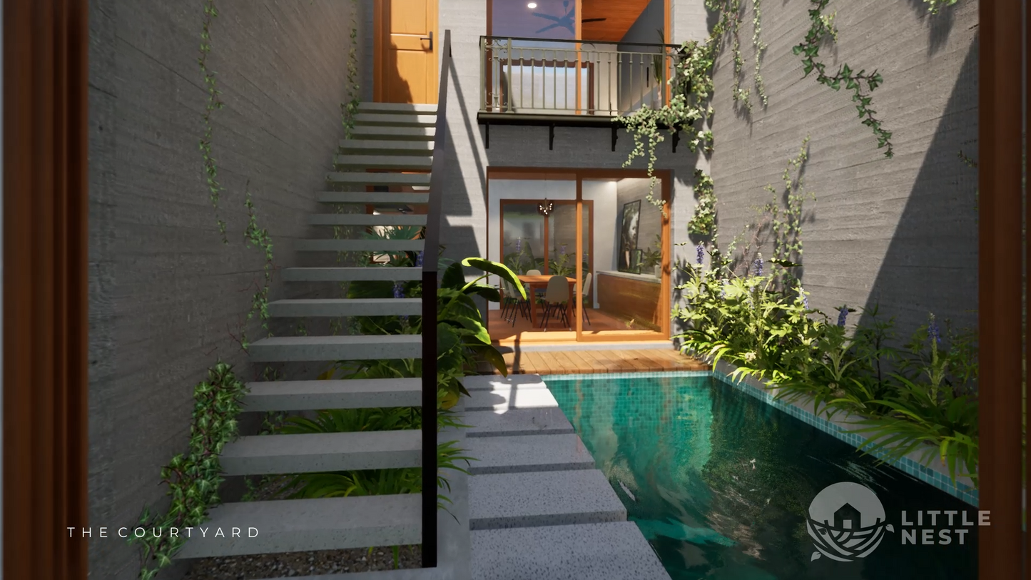 4 Bedroom Narrow Courtyard House