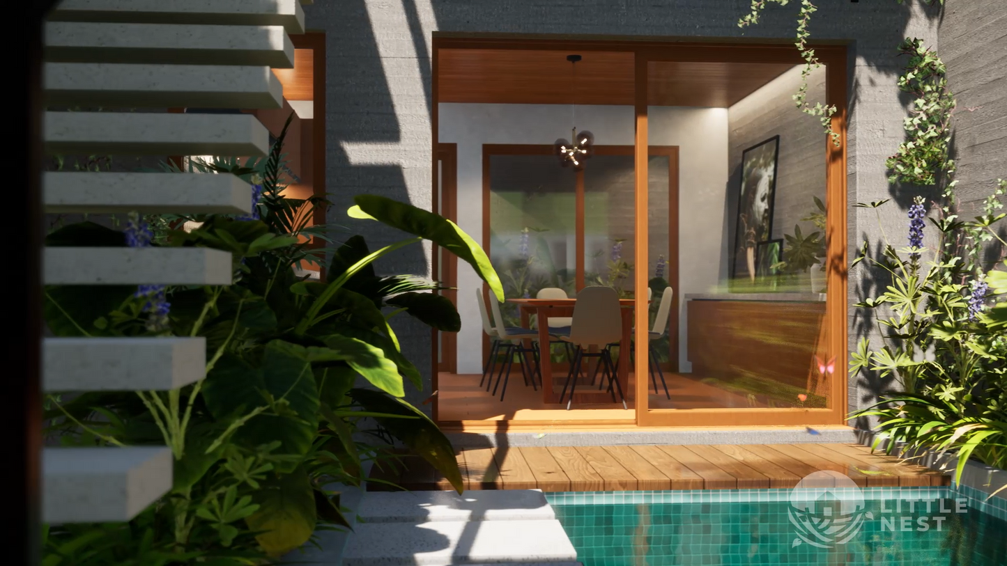 4 Bedroom Narrow Courtyard House