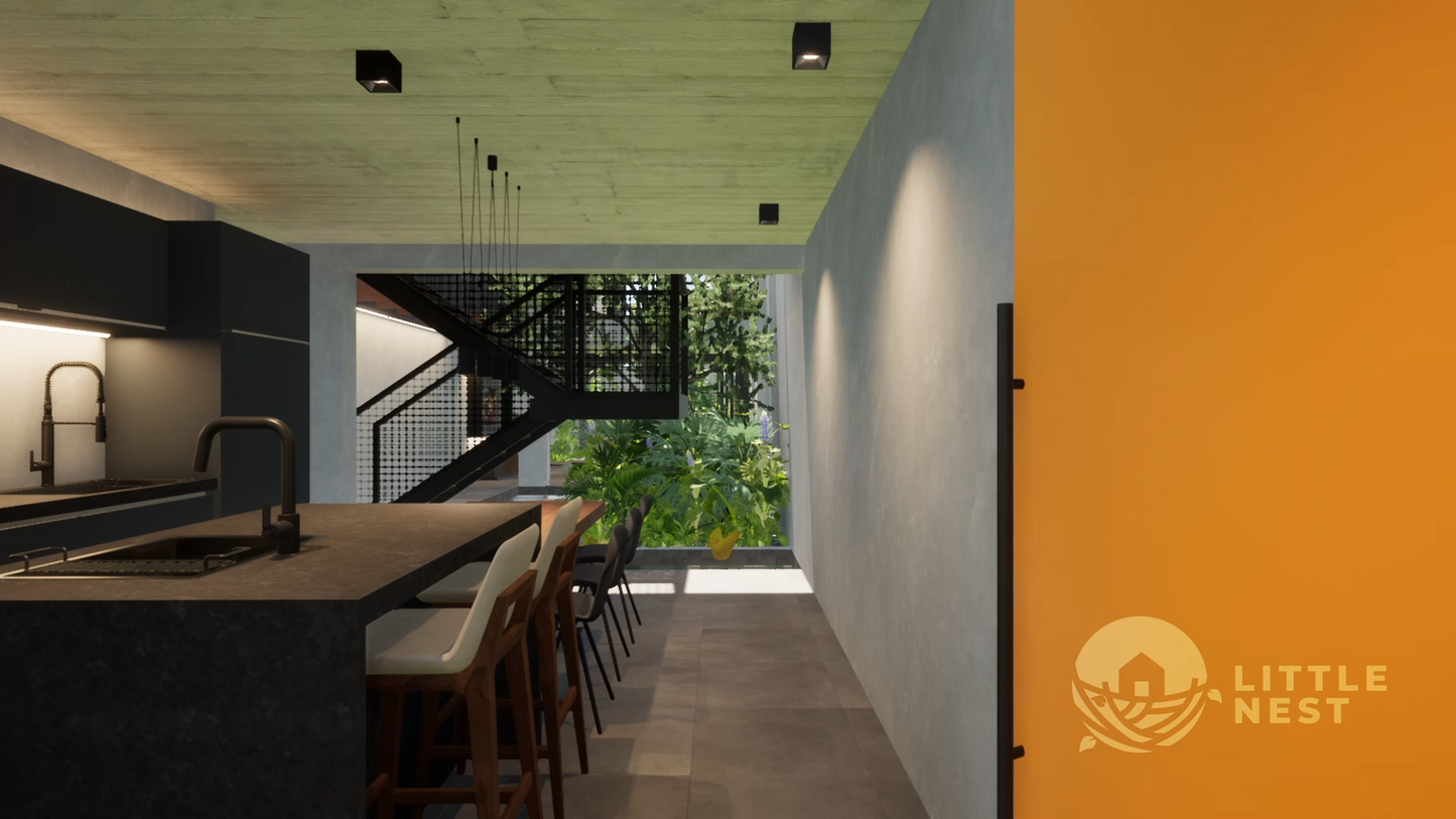 3 Bedroom Rustic Courtyard House