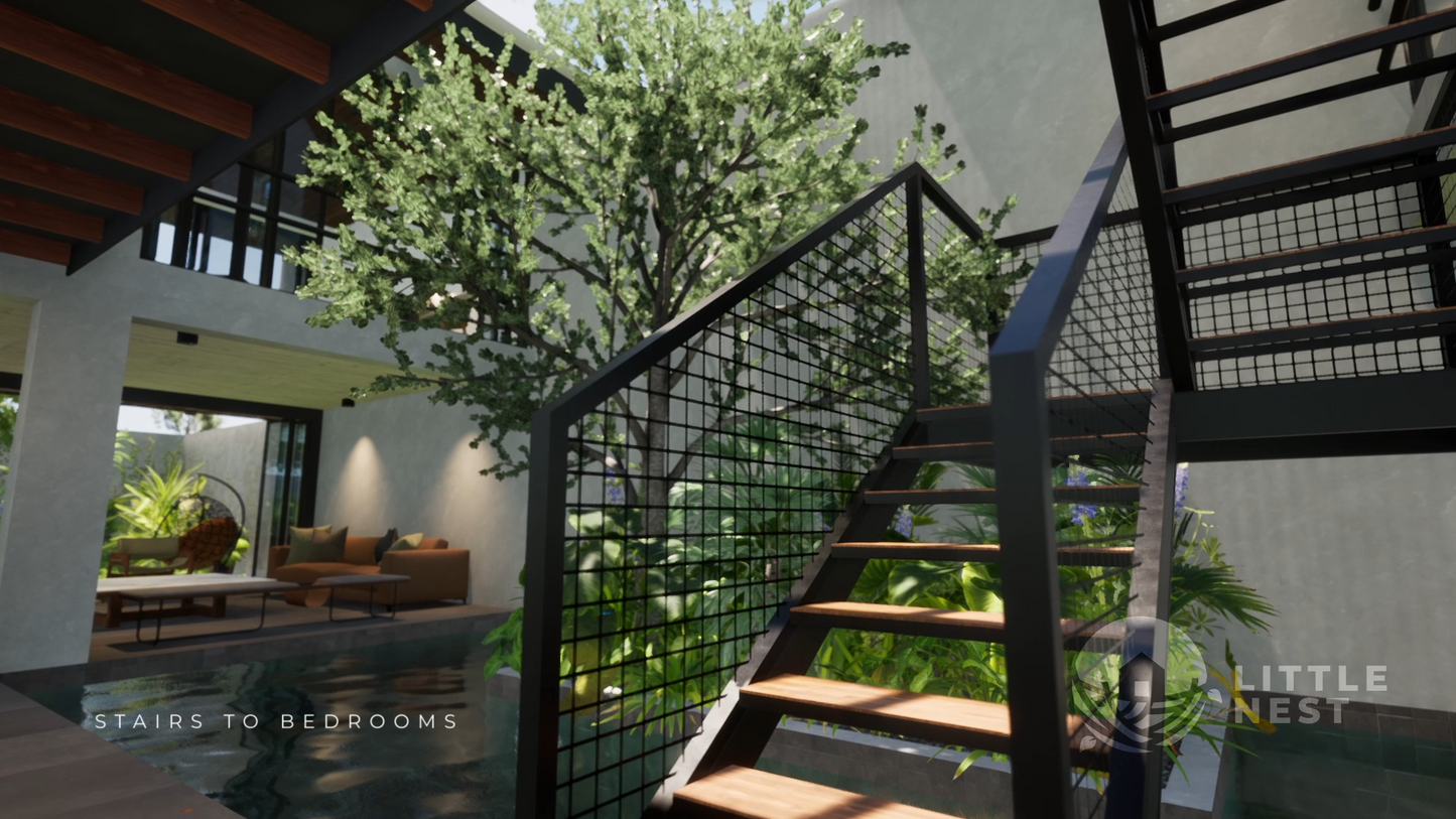 3 Bedroom Rustic Courtyard House