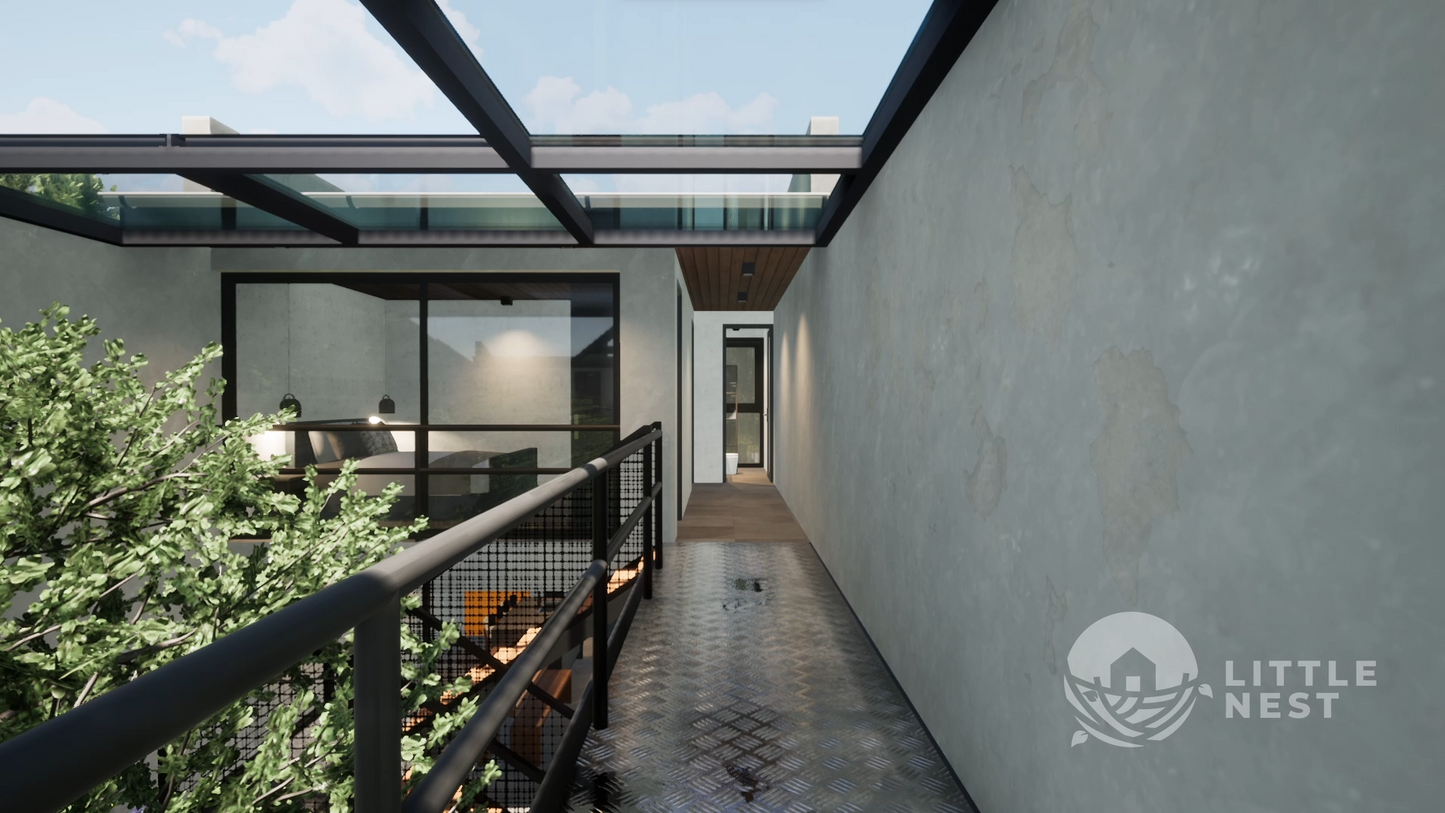 3 Bedroom Rustic Courtyard House