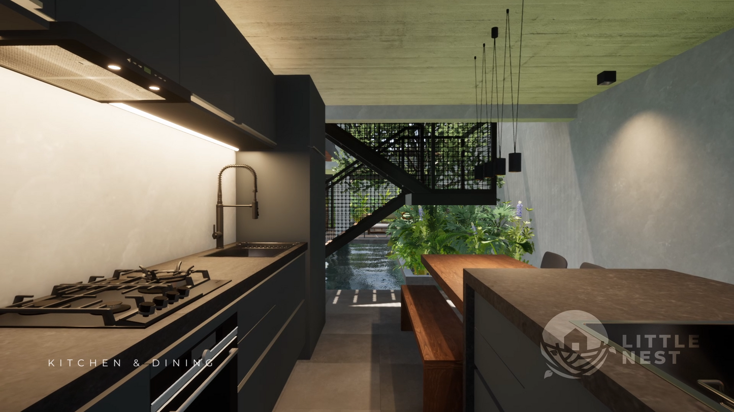 3 Bedroom Rustic Courtyard House
