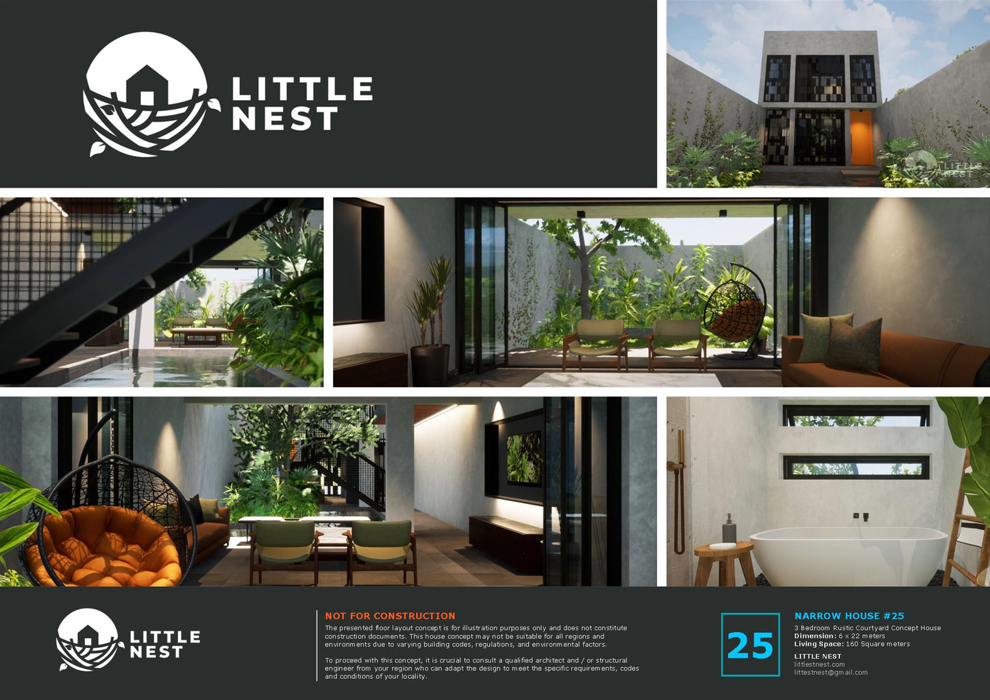 3 Bedroom Rustic Courtyard House