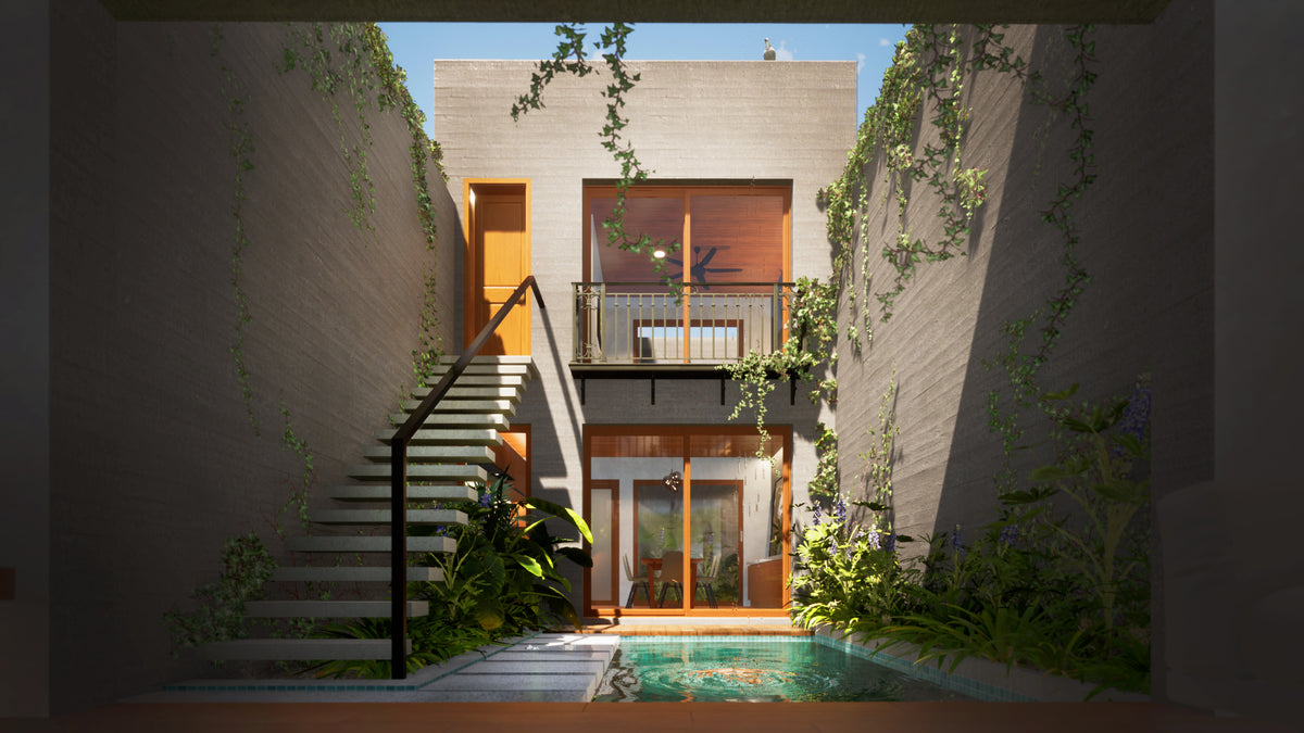 Courtyard 4 Bedroom Narrow House