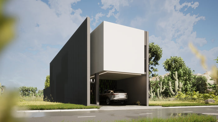 Narrow 3 Bedroom Tropical House with Pool