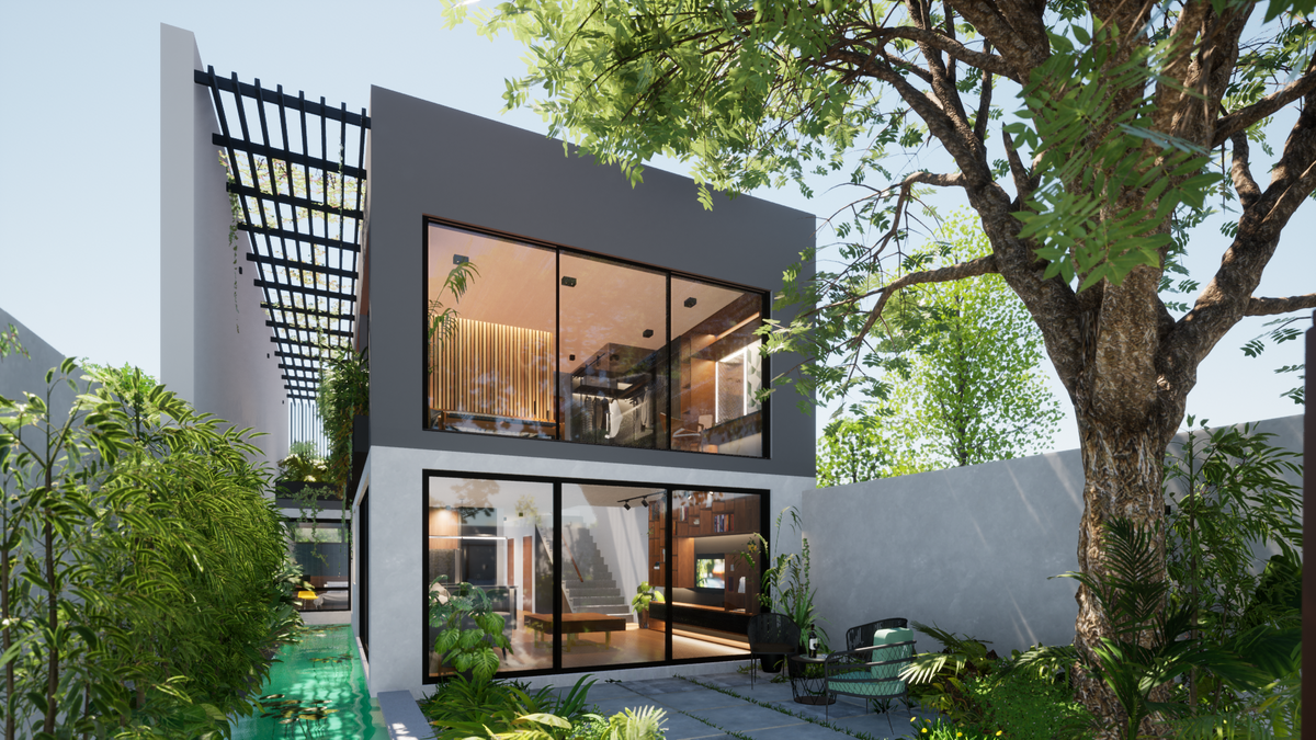 Tropical 4 Bedroom Pond House